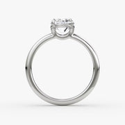 Oval Cut - Plain Band - Classic Engagement Ring- 14 K Gold